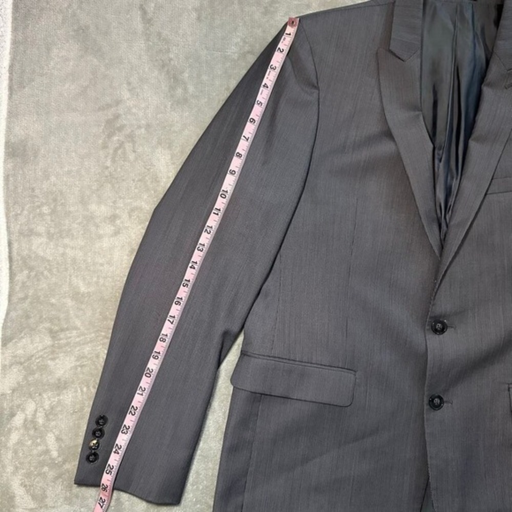 Calvin Klein 100% Wool Blazer Size 42R Gray Extreme Slim Fit 2 Button Sport Coat - Picture 10 of 15